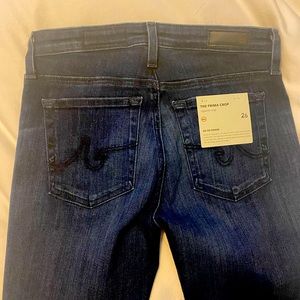 NWT AG Prima Mid Rise Raw Hem Crop Cigarette Jeans size 26